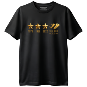 Remera 3 Estrellas y Malvinas | Negra